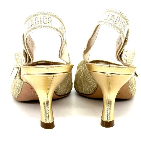 DIOR J'ADIOR Butterfly Macrame Embroidered Slingback Sandals Heels Pumps - Picture 12 of 15